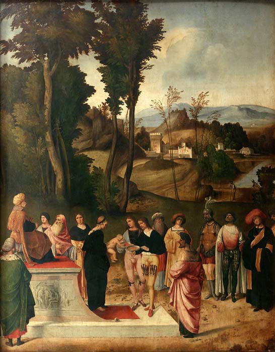 Moses undergoing Trial by Fire